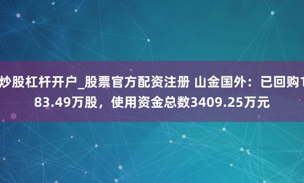 炒股杠杆开户_股票官方配资注册 山金国外：已回购183.49万股，使用资金总数3409.25万元