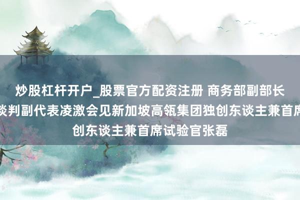 炒股杠杆开户_股票官方配资注册 商务部副部长兼国外买卖谈判副代表凌激会见新加坡高瓴集团独创东谈主兼首席试验官张磊