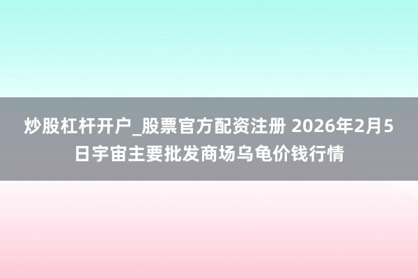炒股杠杆开户_股票官方配资注册 2026年2月5日宇宙主要批发商场乌龟价钱行情